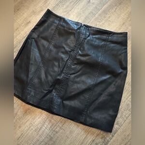 Free people leather skirt black -size 12